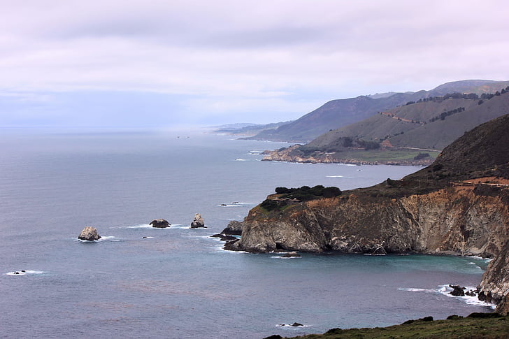 California, tengerpart, dett, nézet, SR1