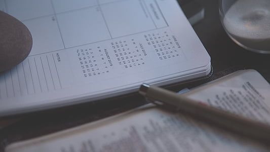 Blanco, Organizador, Planificador de la, libro, calendario, orden del día, Notebook