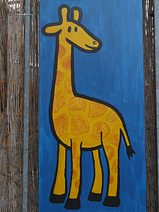 girafa, còmic, figura, imatge, pintura, personatge de dibuixos animats, dibuix