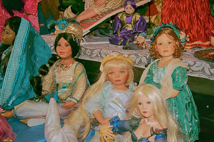 bábiky, staré, historicky, hračky, staré hračky, múzeum, HDR obraz