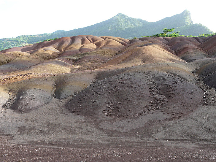 land of seven colors, chamarel, mauritius, shades, earth, red, yellow