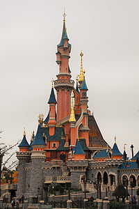 Château, belle au bois dormant, Disneyland, Paris, France, architecture, tour