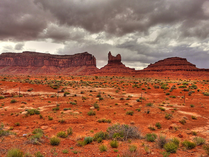 Kayenta, Arizona, montanha, deserto, paisagem, fotografia de HDR, imagem de alta gama dinâmica
