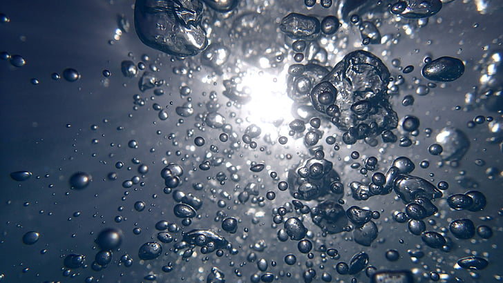 eau, pétillante, bulles d’eau, bulle, liquide, frais, laisser tomber
