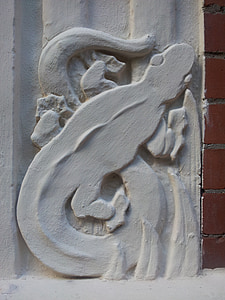lizard, stucco, wall, detail, facade, texture, structure