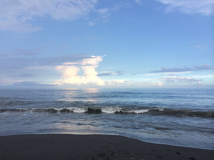 havet, blå, Sky, naturen, molnet, Seacoast, stranden