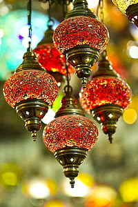 lustr, lampa, červená, Istanbul, světlo, suvenýr, Turecko