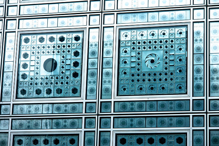 Paris, França, fachada, arquitetura, La Défense, quadro completo, aço