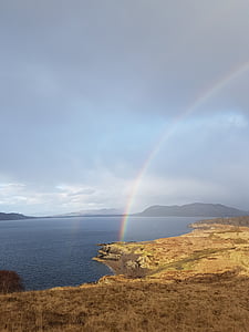 arco-íris, campo, Escócia