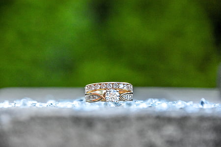 dijamant, vjenčanje, angažman, prsten, nakit, zamagliti