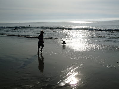 Carlsbad, California, Pantai, Pantai, matahari terbenam, laut, Pantai