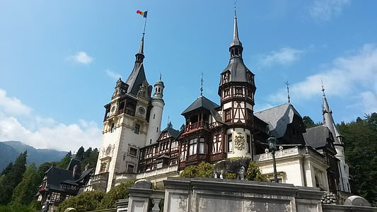 Castle, Románia, emlékmű, építészet, Erdély, Sky, épület