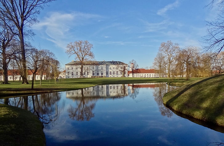vrt, Schlossgarten, povijesno, dvorac, Neuhardenberg, arhitektura, zgrada