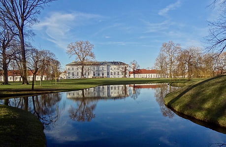 jardim, Schlossgarten, Historicamente, Castelo, Neuhardenberg, arquitetura, edifício