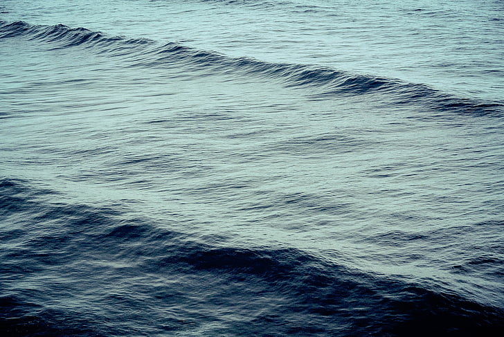 nature, water, crashing, waves, ocean, blue, sea