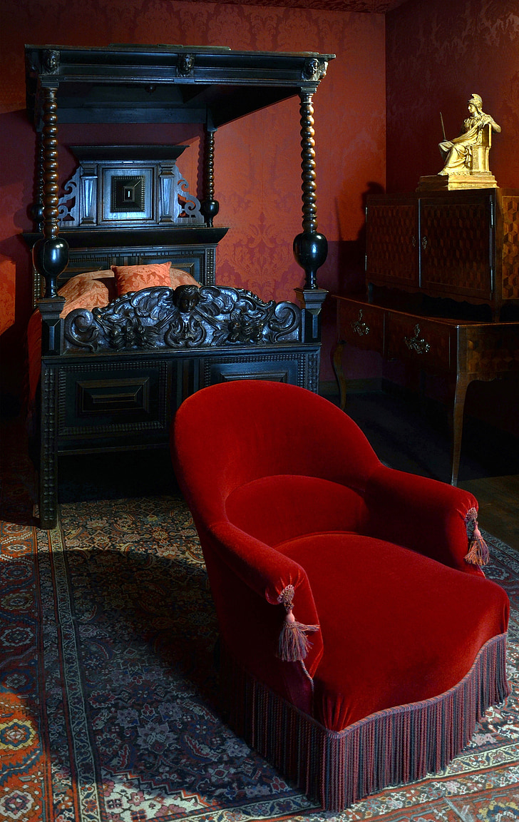 paris, france, victor hugo home, bedroom, chair, bed, architecture