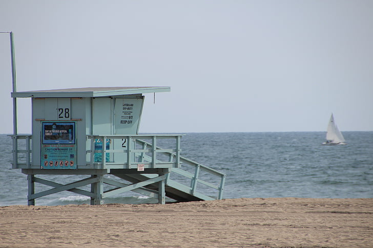 Santa monica, Venice beach, Kalifornia, Plaża, wakacje, morze, Ocean