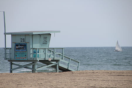 Santa monica, Venice beach, California, stranden, ferie, sjøen, hav