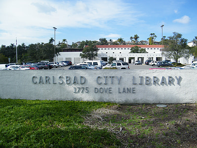 biblioteket, bøker, bygge, California, læring, litteratur, Carlsbad