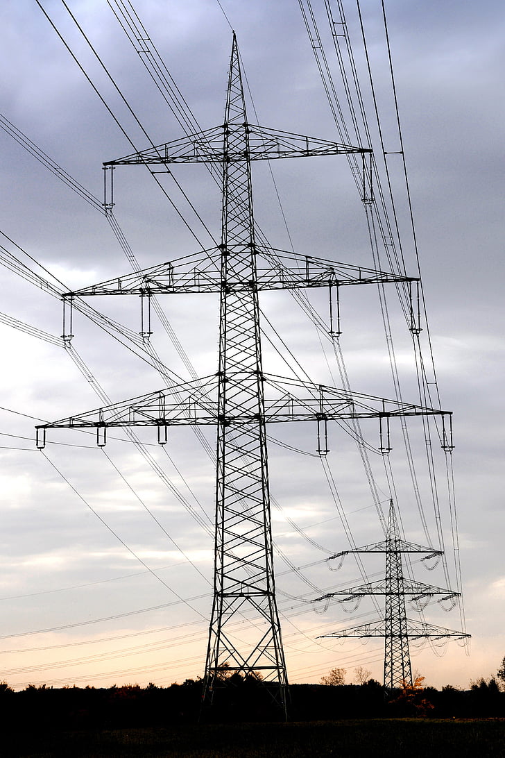 current, electricity supplier, giant, evening light