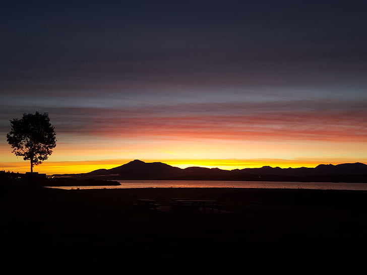 solopgang, Norge, Molde, arten af de, Sky, skyer, udsigt