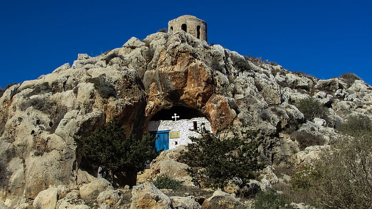 Cyprus, Paralimni, Ayii Σαράντα, grot, Kapel, religie, bezienswaardigheden