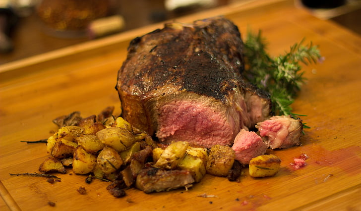 steak, žebra, dřevo, Rosemary, Fiorentina, Kuchyně, Barbeque