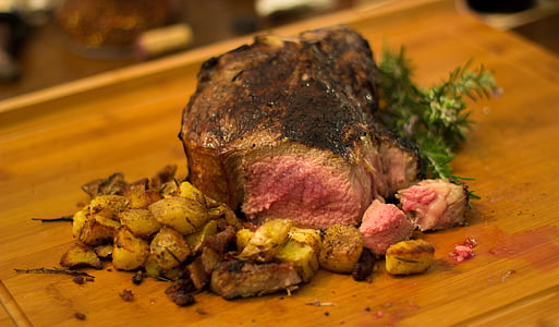Steak, Rippe, Holz, Rosmarin, Fiorentina, Küche, Barbeque