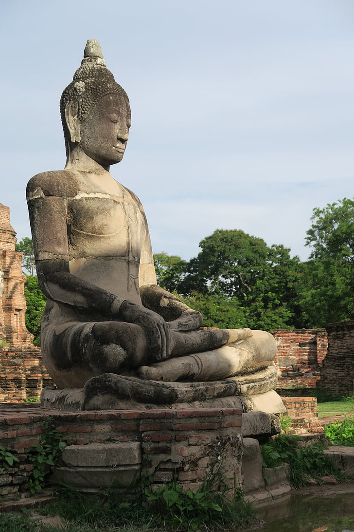 Ayutthaya, Thaïlande, Bouddha, Ruin, vieux temple