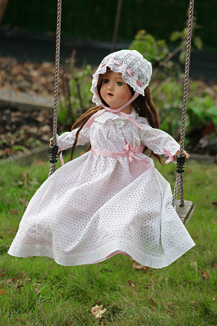 doll, swing, toy, old fashioned