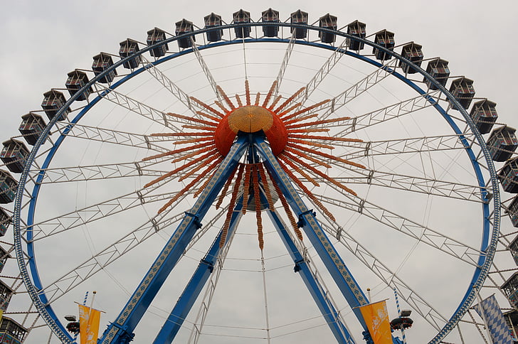 Oktoberfest, u Münchenu, Bavaria, Ferris kotač, nebo, veliki, ogroman
