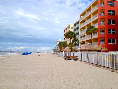 paplūdimys, Florida, smėlio, paplūdimys viešbučiai, atostogų, vandenyno