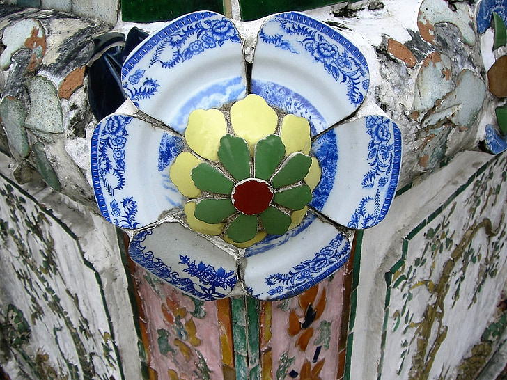 flor, mosaic, Tailàndia, decoració