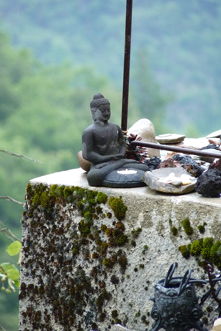 statue, candle, religion, buddhism