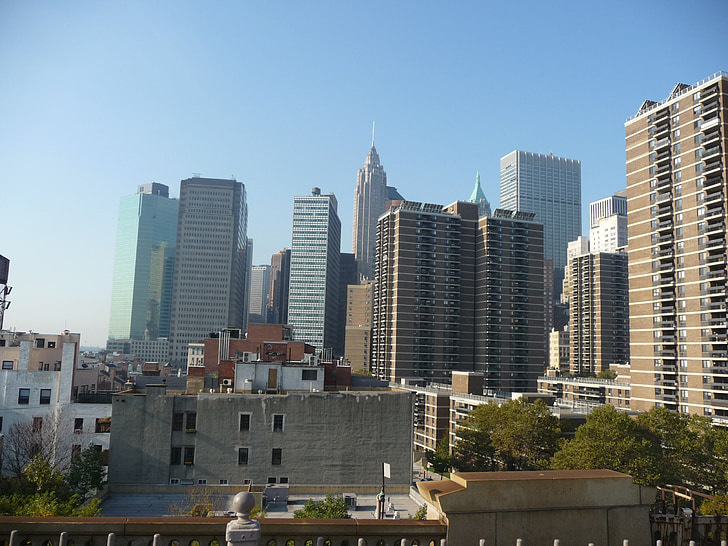 NY, New york, New york city, Manhattan, manzarası, gökdelen, Şehir