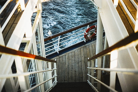 barco, en la planta baja, escalera, Océano, mar, Seagull, de la nave