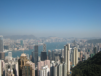 Hong kong, horitzó, gratacels, gratacels, pic, Xina, pobles República de la Xina