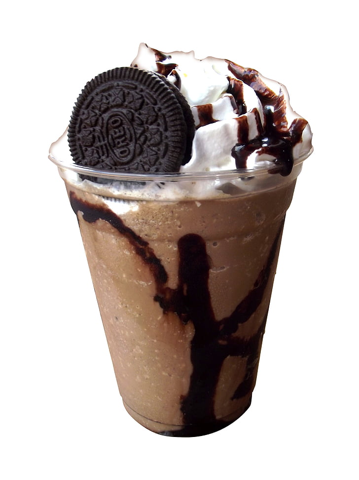 drink, cookie, frappe, glass, food, cold, ice