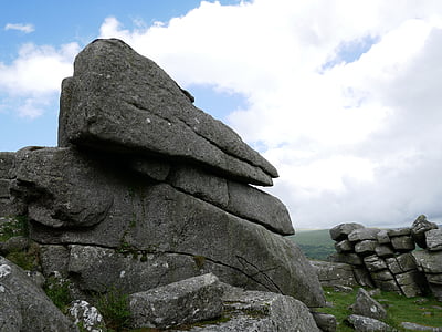 Dartmoor, granit, Pew tor, Tor, Moorland, batu, Moor