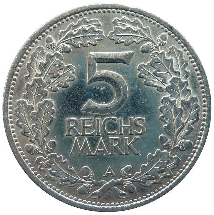 Reichsmark, rhinelands, Weimarska republika, kovanec, denar, Numizmatika, valute