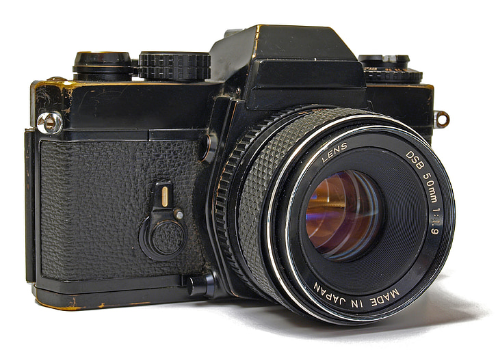 kamero, SLR, objektiv, analogni, fotografija, fotoaparat - fotografske opreme, oprema