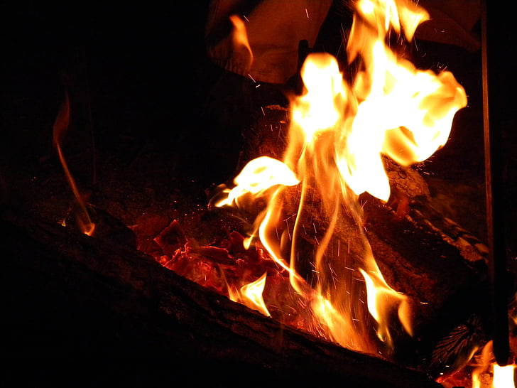 eld, lägereld, Bonfire, Flame, bränna, värme, Blaze