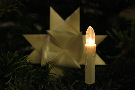 christmas tree candle, christmas, electrically, artificial candle