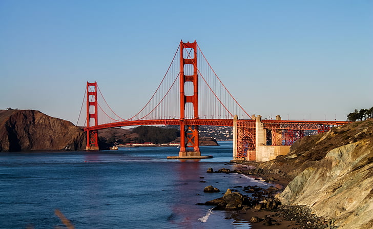 arany, kapu, híd, SF, California, Landmark, Francisco