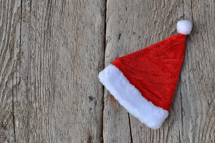 topi Santa, kayu, latar belakang, Natal, Nicholas, topi, kain