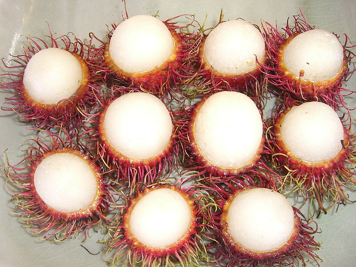 Litchi, frukt, spiss, Thailand