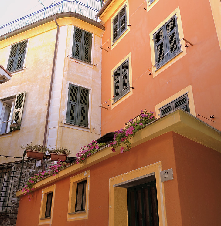 Taloja, värit, Windows, Liguria, Cinque terre, värikäs