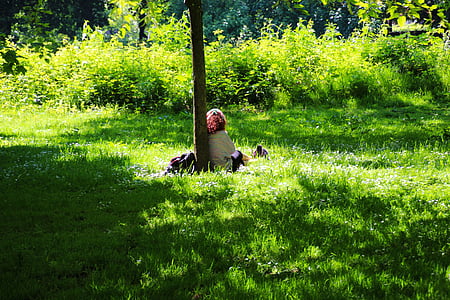 park, alone, green, outdoor, girl, person, female