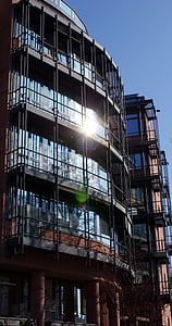 Ludwigshafen, architecture, rotonde, bâtiment, mise en miroir, façade, verre