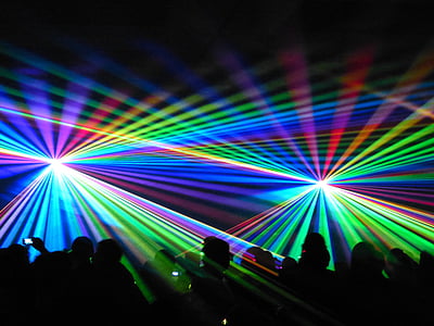 Multi, lys, Laser, Vis, Laseren viser, fargerike, farge, lys